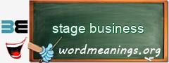 WordMeaning blackboard for stage business